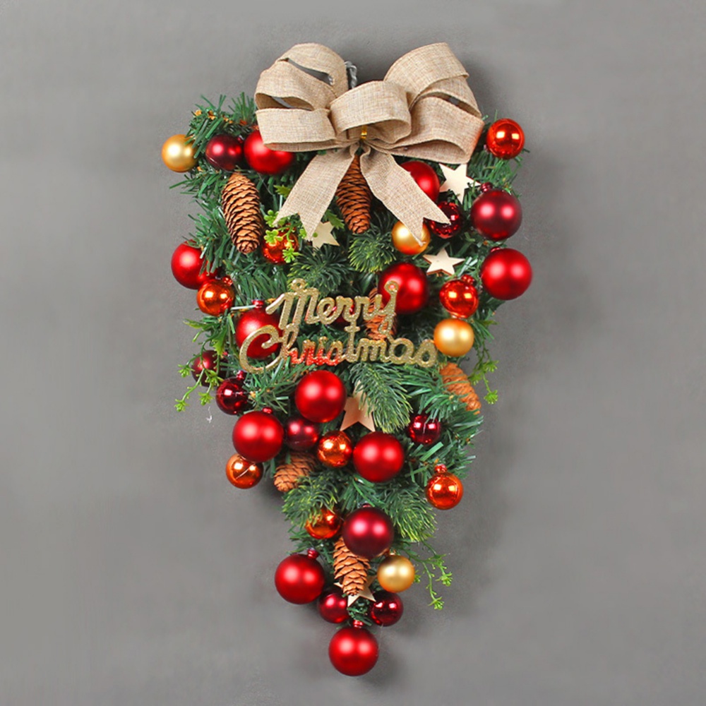 18.5in Pre-Made Holiday Artificial Christmas Wreath, Hanging Decor with ...