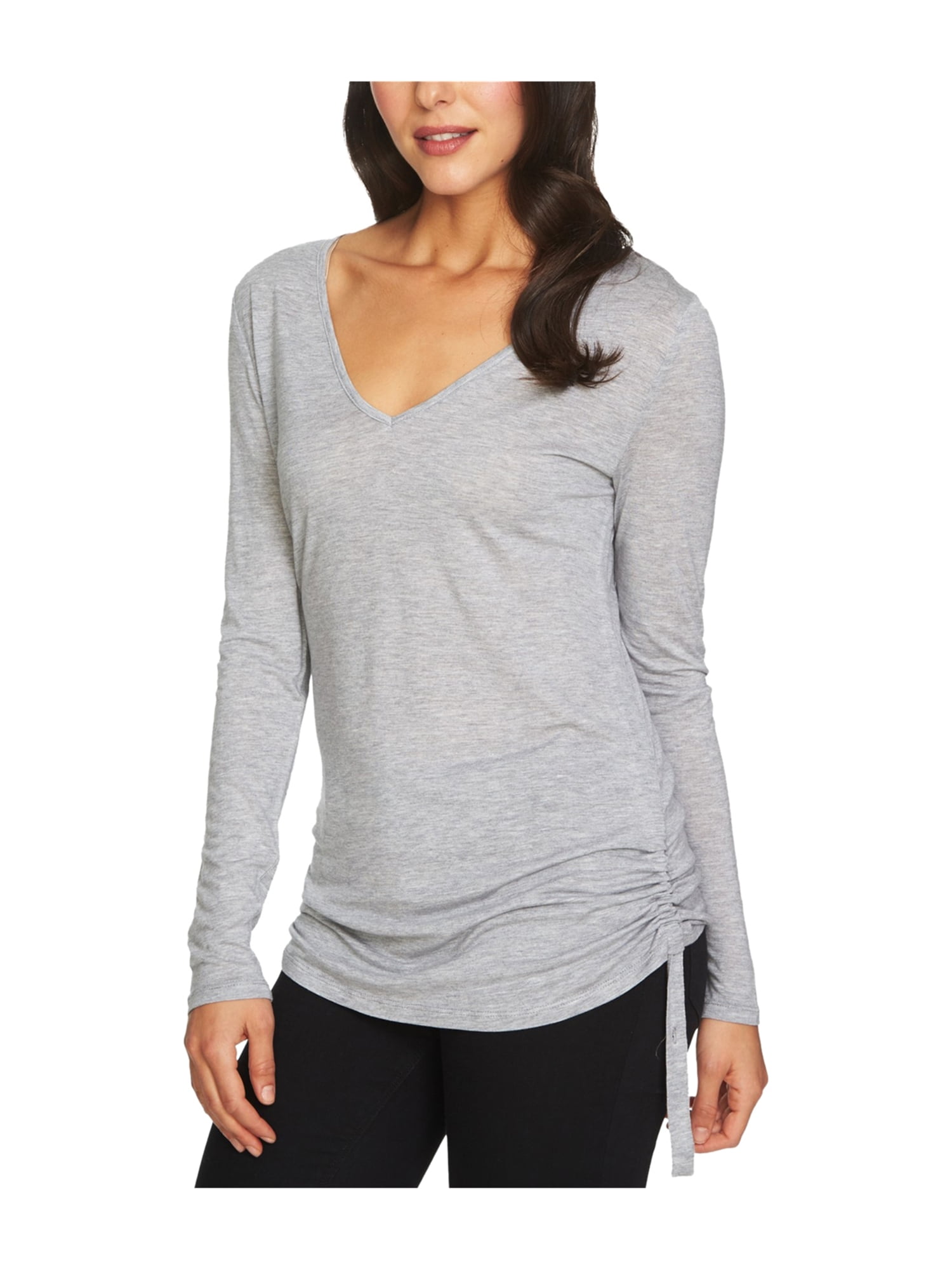 Download 1.STATE Womens V-Neck Ruched-Side Basic T-Shirt - Walmart.com