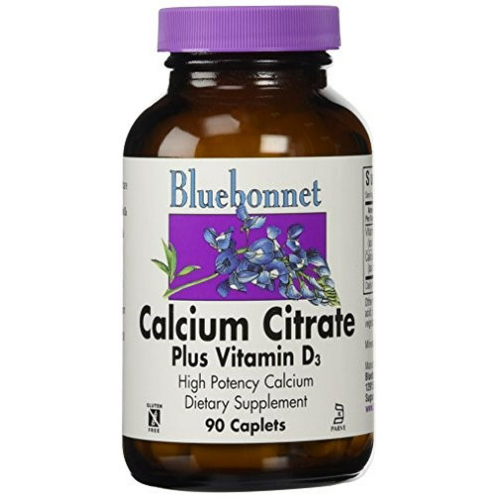 Bluebonnet Calcium Citrate Plus Vitamin D3, 90 Ct - Walmart.com ...