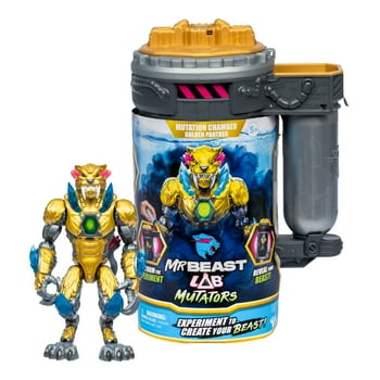 MrBeast Lab Mutators Golden Panther Action Figure, Mutate the Ultimate Beast, Ages 5 