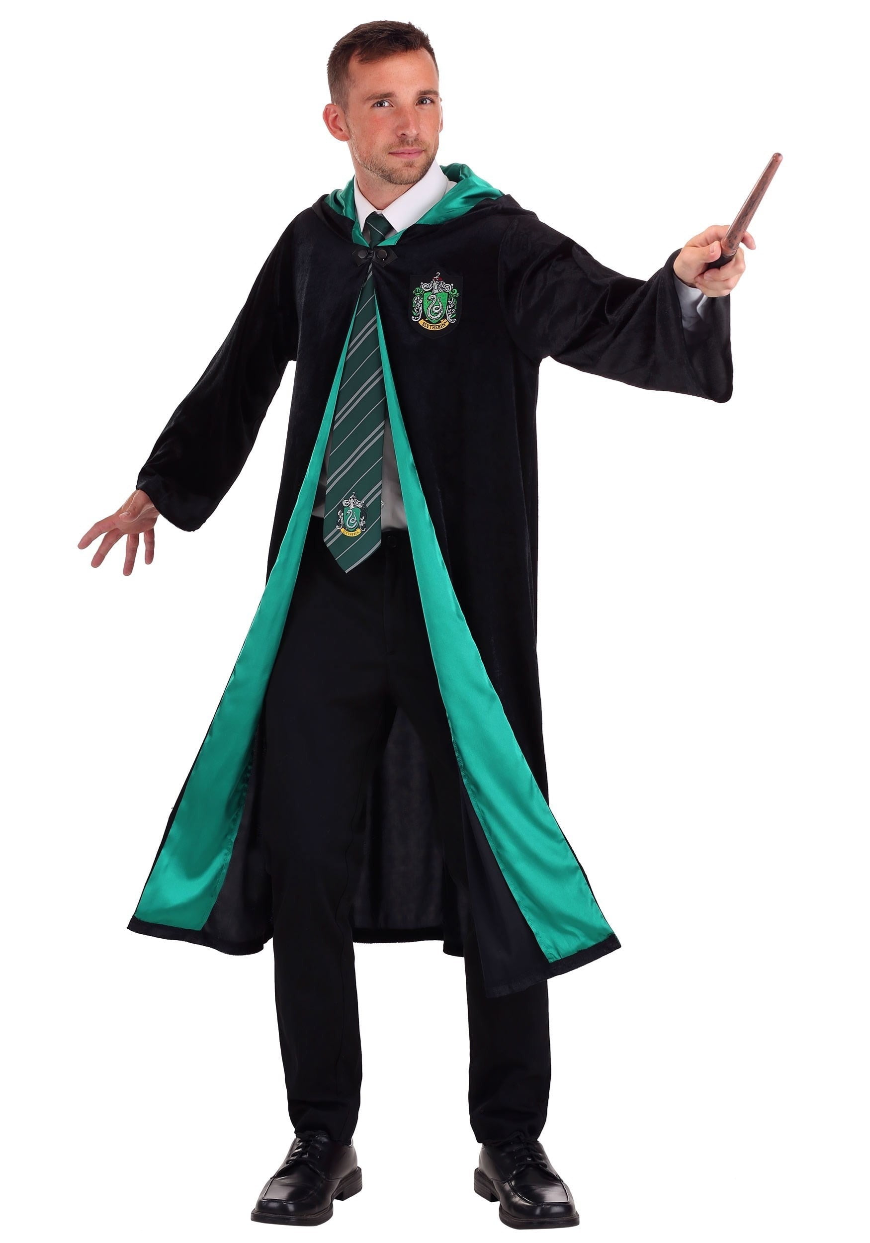 Deluxe Harry Potter Adult Plus Size Slytherin Robe Costume - Walmart ...