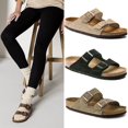 Full leather~Retro cork soled sandals, men's one-piece cool slippers ...