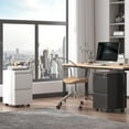 3 Drawer Mobile File Cabinet White Metal Under Desk Filing Cabinets ...