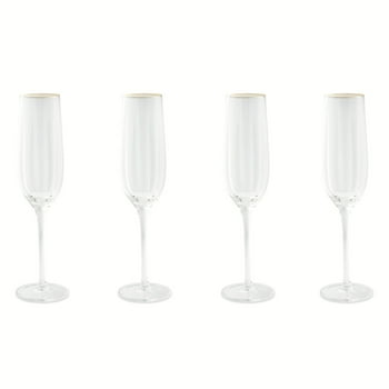 Thyme & Table 4-Piece Scalloped Champagne Flute Glass Set