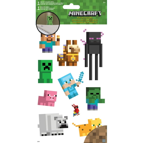 Minecraft Pop Up Stickers 4 x 8 - Walmart.com - Walmart.com