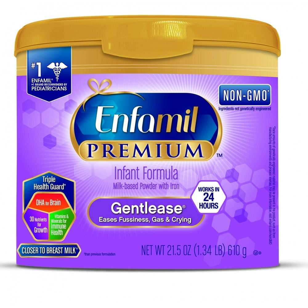 Enfamil PREMIUM Gentlease Gentle Infant Formula (4 Count) Powder, 21.5 ...