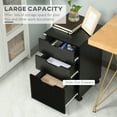 3 Drawer Office Storage Cabinet, Under Desk Cabinet With Wheels, Black ...