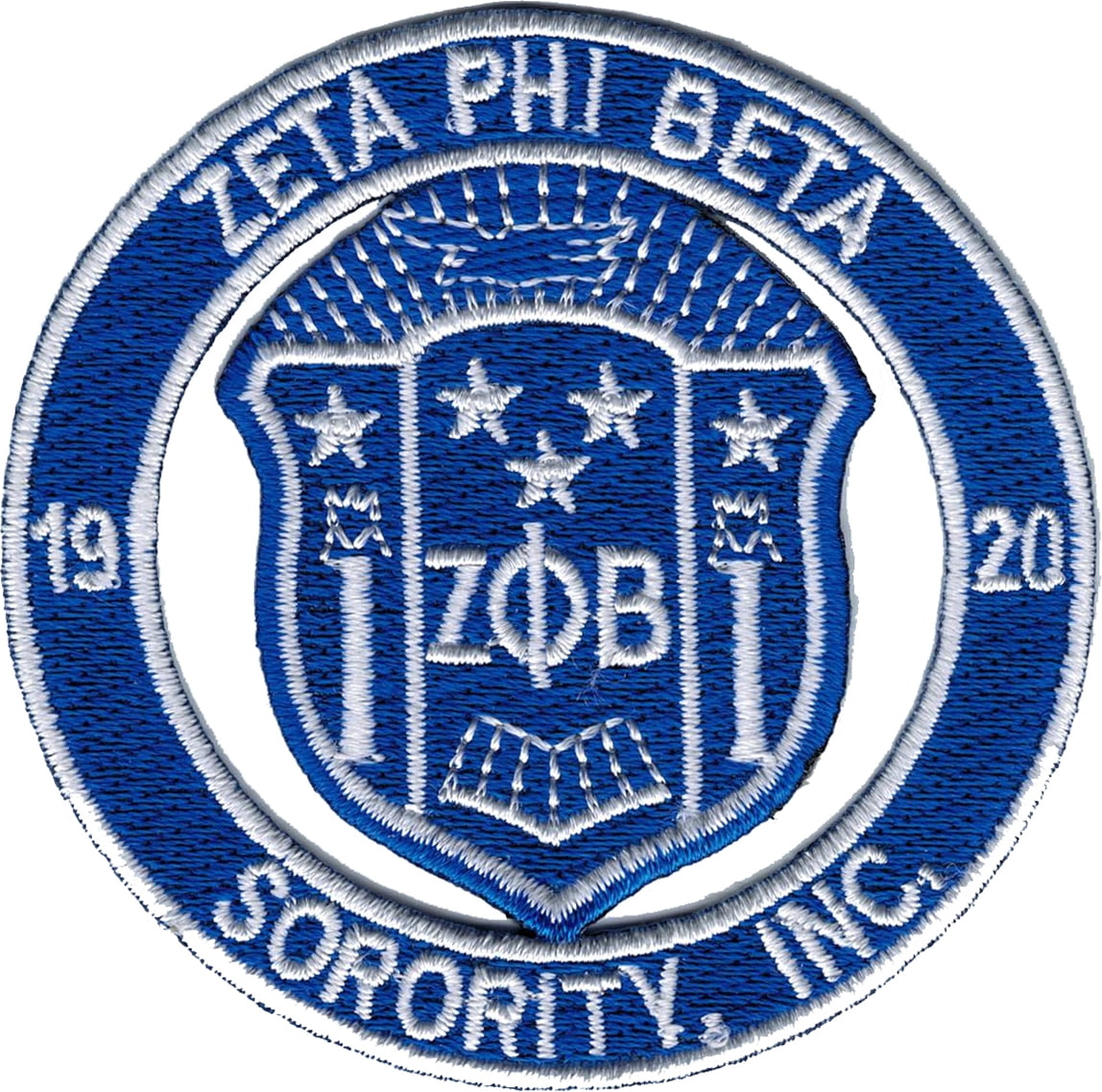 Zeta Phi Beta Sorority, Inc. Round Cut-Out Iron-On Patch [Royal Blue ...