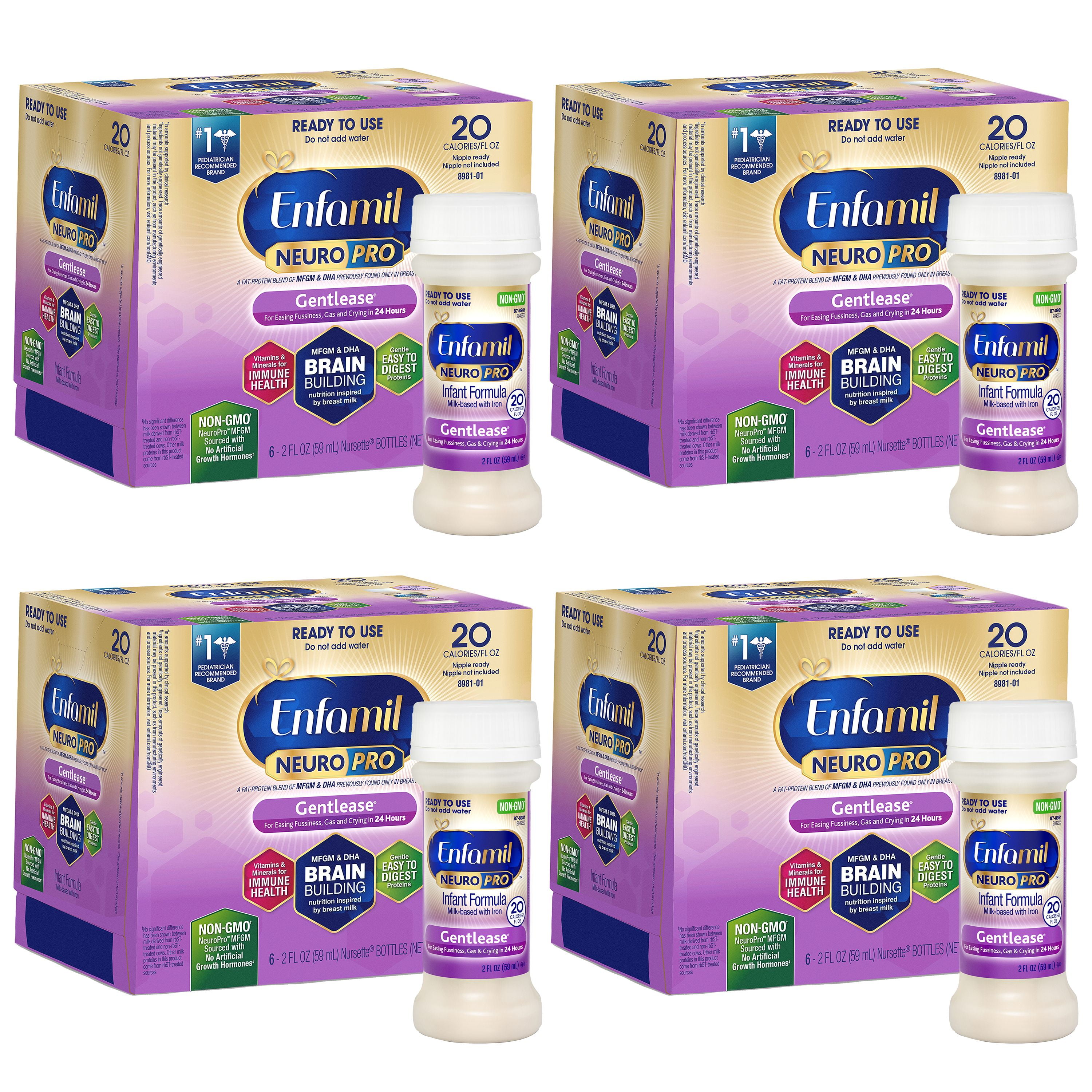 Enfamil Neuropro Gentlease Baby Formula - 24 Ready-to-Use Bottles (2 fl ...