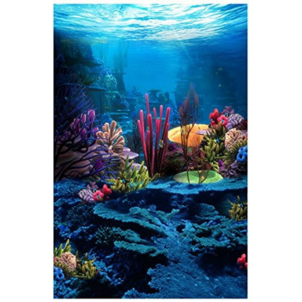 GreenDecor Polyster 5x7ft mermaid under the sea Coral photography studio  background party backdrops 