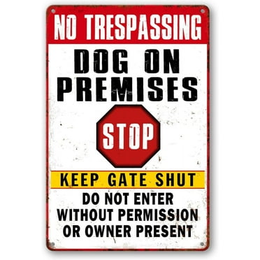 Funny Beware Of Dog Sign Warning Do Not Enter metal aluminium No ...