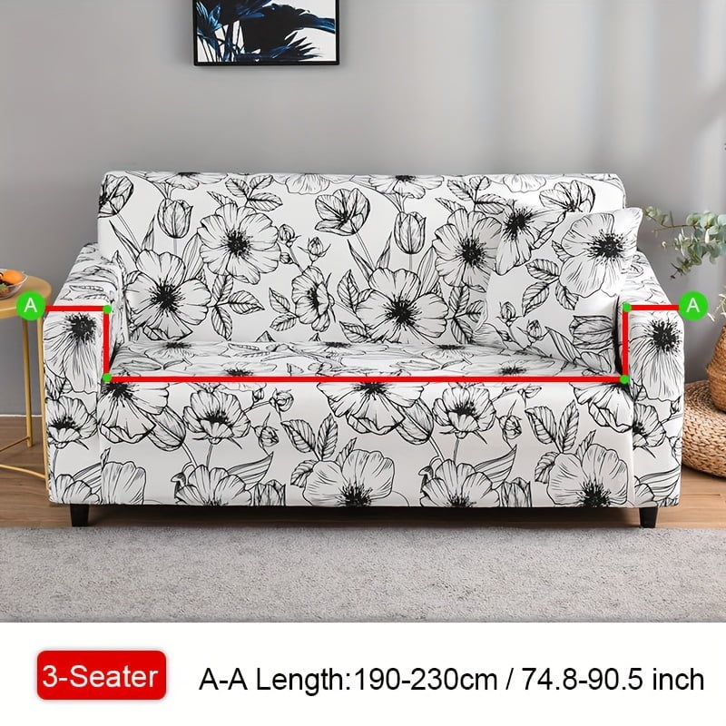 1pc Printed Leaf Pattern Sofa Cover Spandex Elastic Sofa Slipcover ...