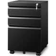 3 Drawer File Cabinet with Lock File Cabinets for Home Office Under ...