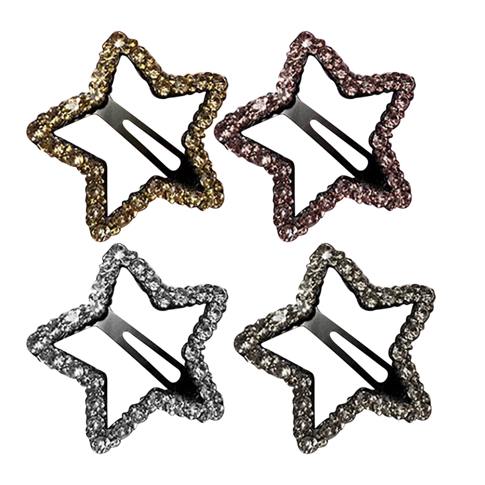 Blekii Clearance Metal Snap Hair Clips with Rhinestones Large Glitter ...