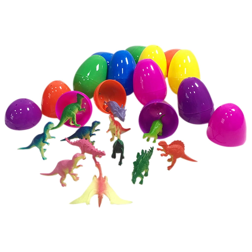 Botrong Easter Decorations 12PCS Easter Eggs Filled With Mini Dinosaurs ...