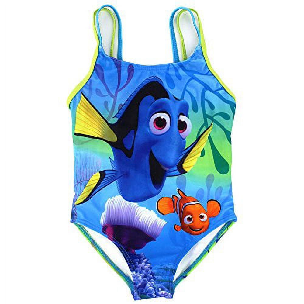 Disney Girls Finding Dory Nemo One Piece Swimsuit Swimwear Blue/Yellow ...