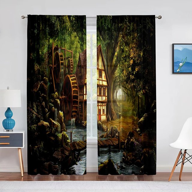 Fairy Tale Cartoon House Sheer Curtain for Living Room Bedroom ...