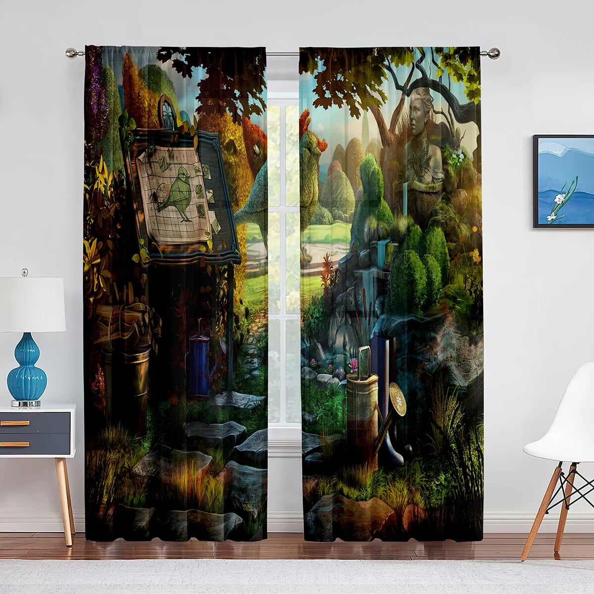 Fairy Tale Cartoon House Sheer Curtain for Living Room Bedroom ...