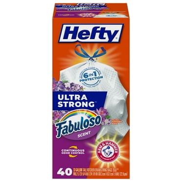 Hefty Ultra Strong Tall Kitchen Trash Bags, 13 Gallon, 20 Count, Scent ...