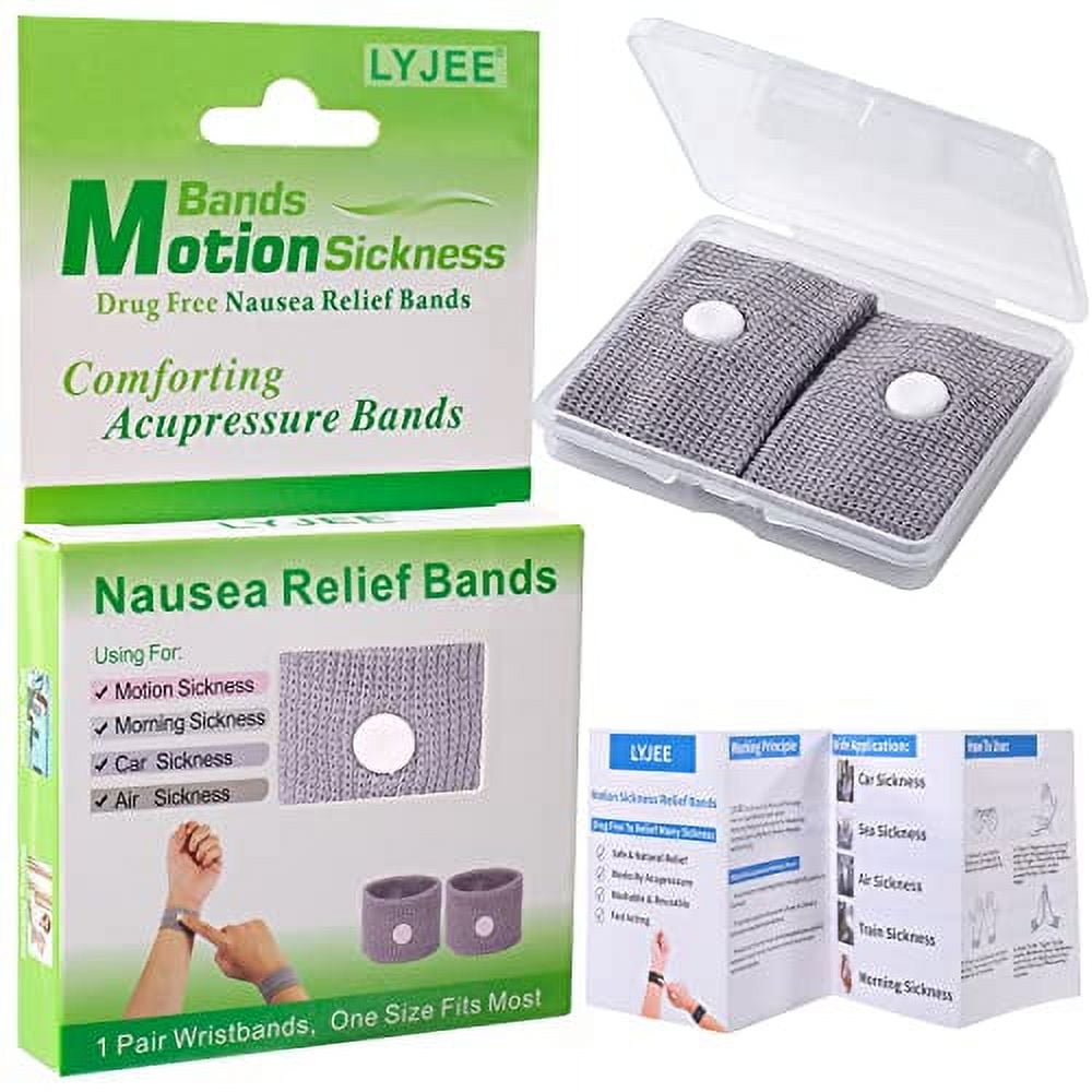 LYJEE Motion Sickness Relief Wristbands for Adult, Morning Sickness ...