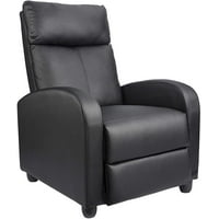  Lacoo Black PU Leather Single Sofa Recliner with Padded Seat & Backrest (Multi-Positions) 