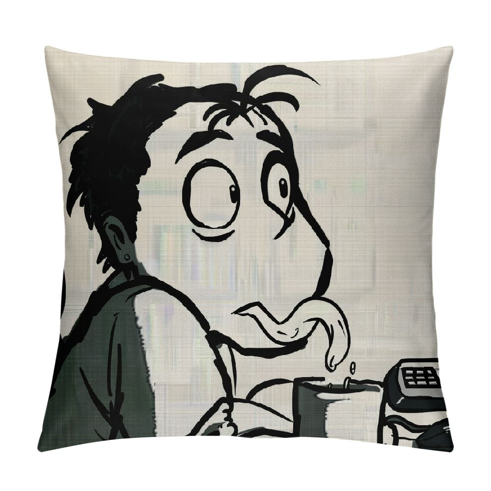 Lzatpd Humor Throw Pillow Cushion Cover, Weird Guy Meme Face Character ...