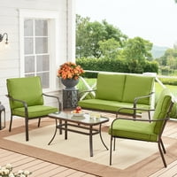  Mainstays Stanton 4-Piece Outdoor Patio Conversation Set (Green)