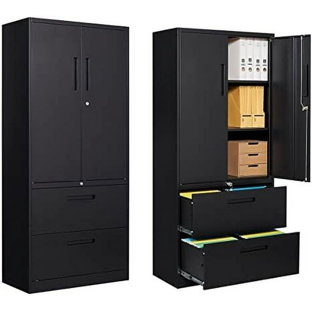 Metal File Cabinet with 2 Drawer Vertical Filing Cabinets for Office ...