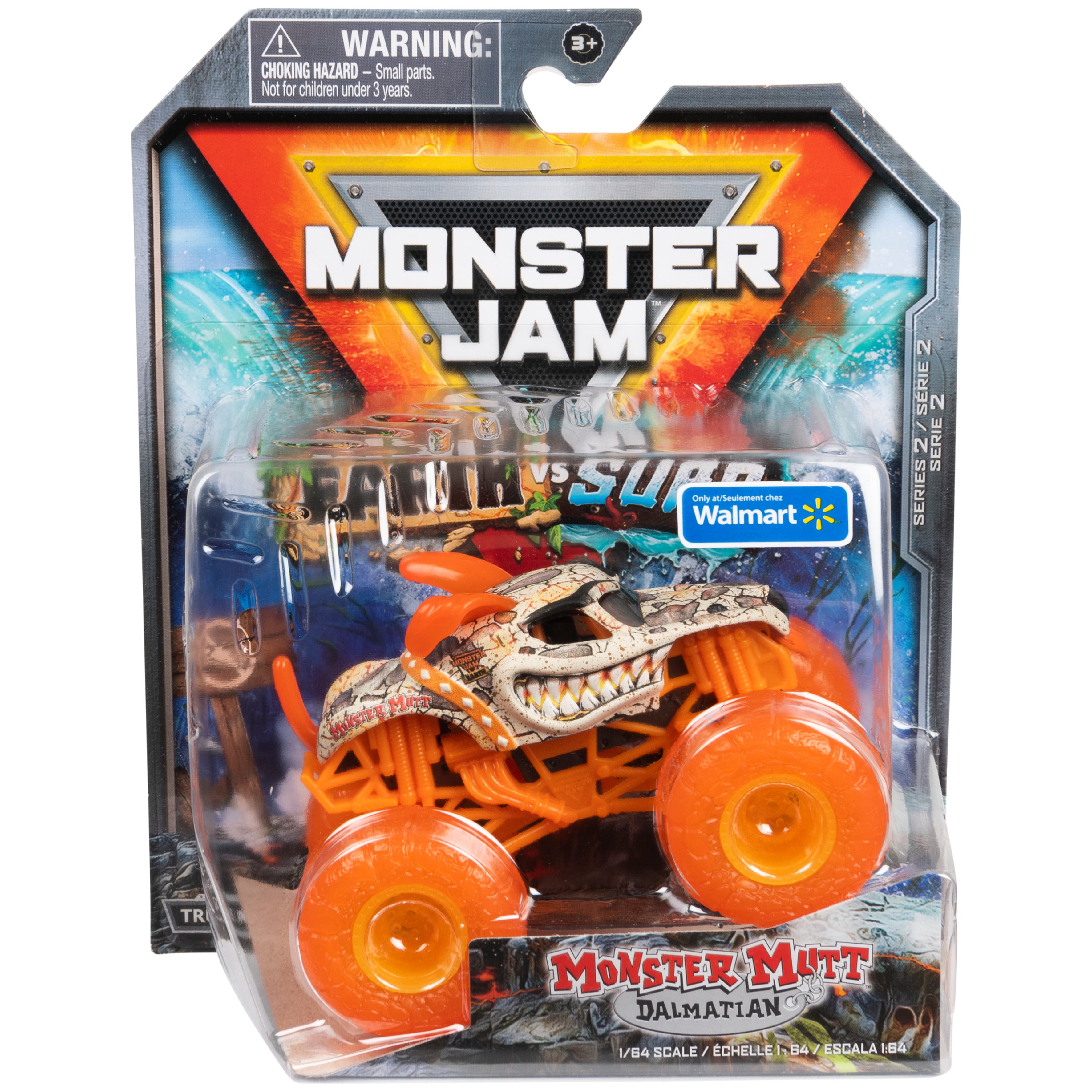 Monster Jam, Official Earth Vs. Surf Monster Mutt Dalmatian 1:64 Scale ...