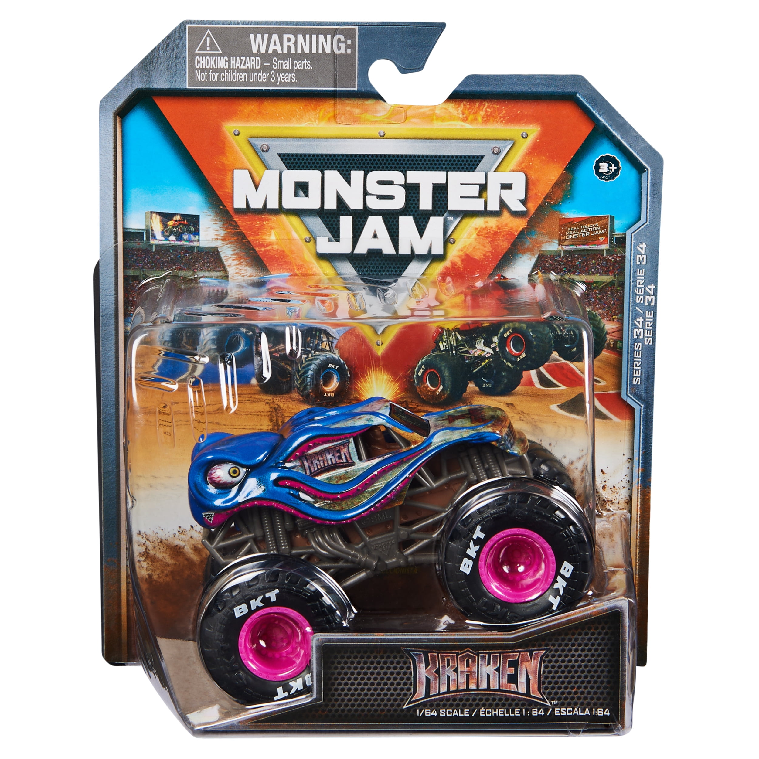 Monster Jam, Official Kraken Monster Truck, Die-Cast Vehicle, 1:64 ...