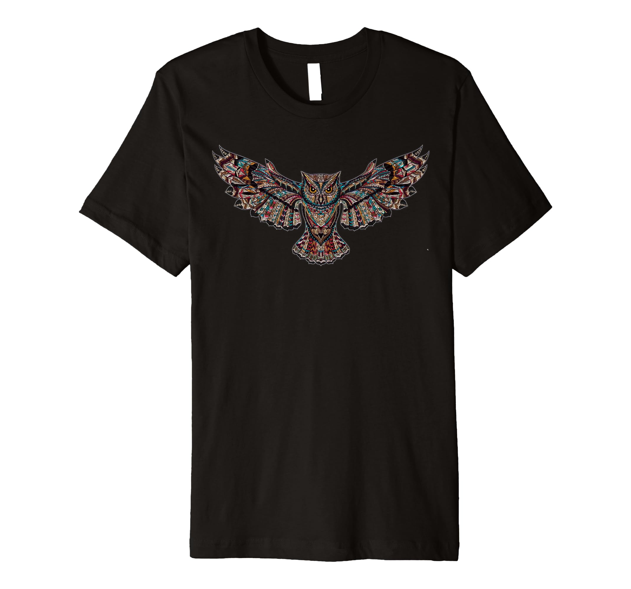 Owl in Flight Tribal Raptor Bird Native Indian Influence Premium T ...