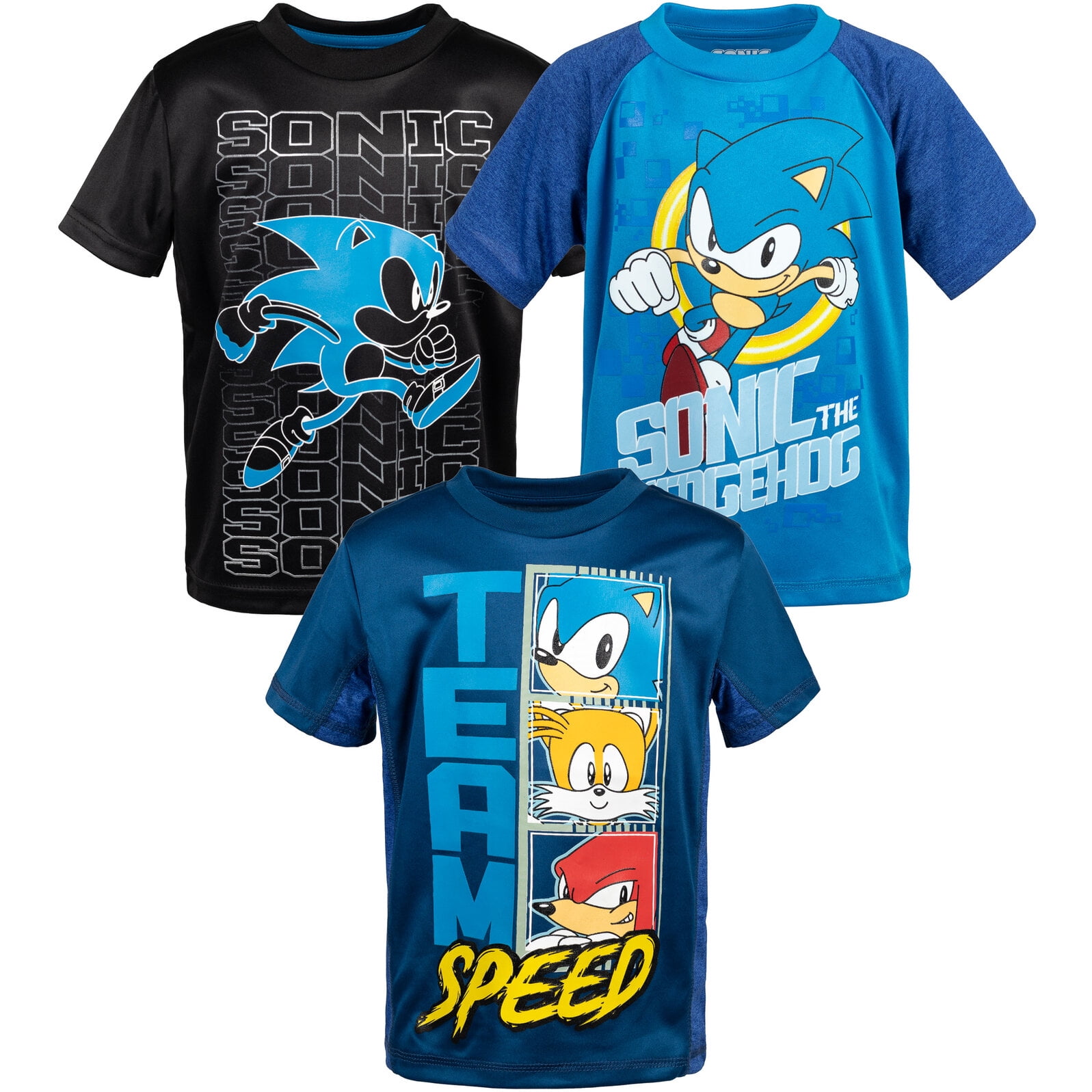 SEGA Sonic The Hedgehog Tails Knuckles Little Boys 3 Pack Athletic T ...