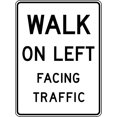 Traffic & Warehouse Signs - Walk on Left Facing Traffic 12 x 8 Aluminun ...