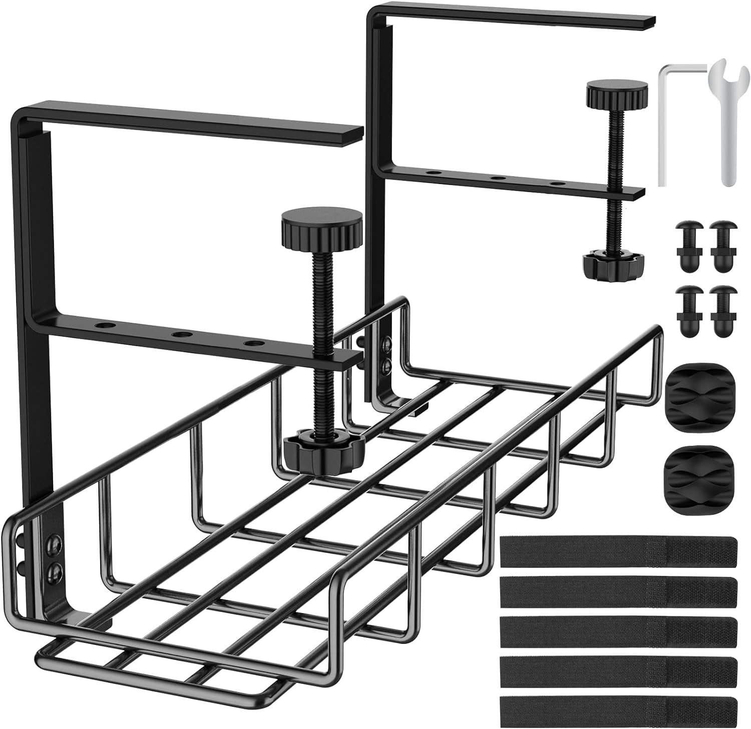 Under Desk Cable Management Tray, Updated Long Arms(3.9in), No Drill ...