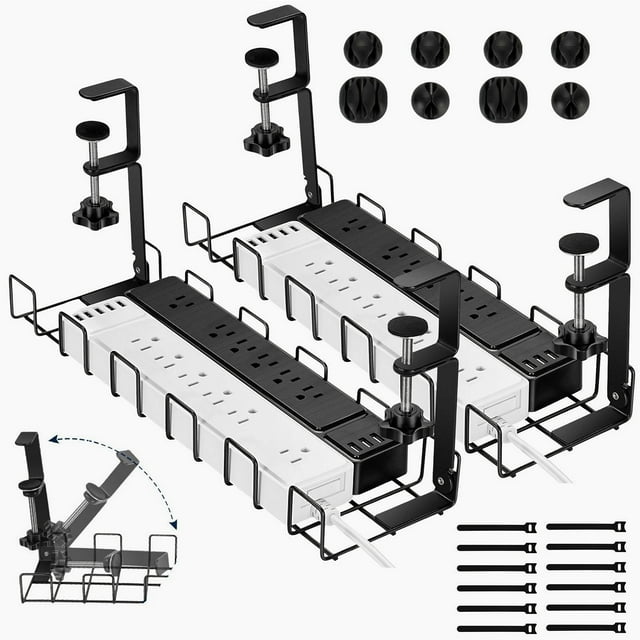 Under Desk Cable Management Trays 2 Pack - Walmart.com