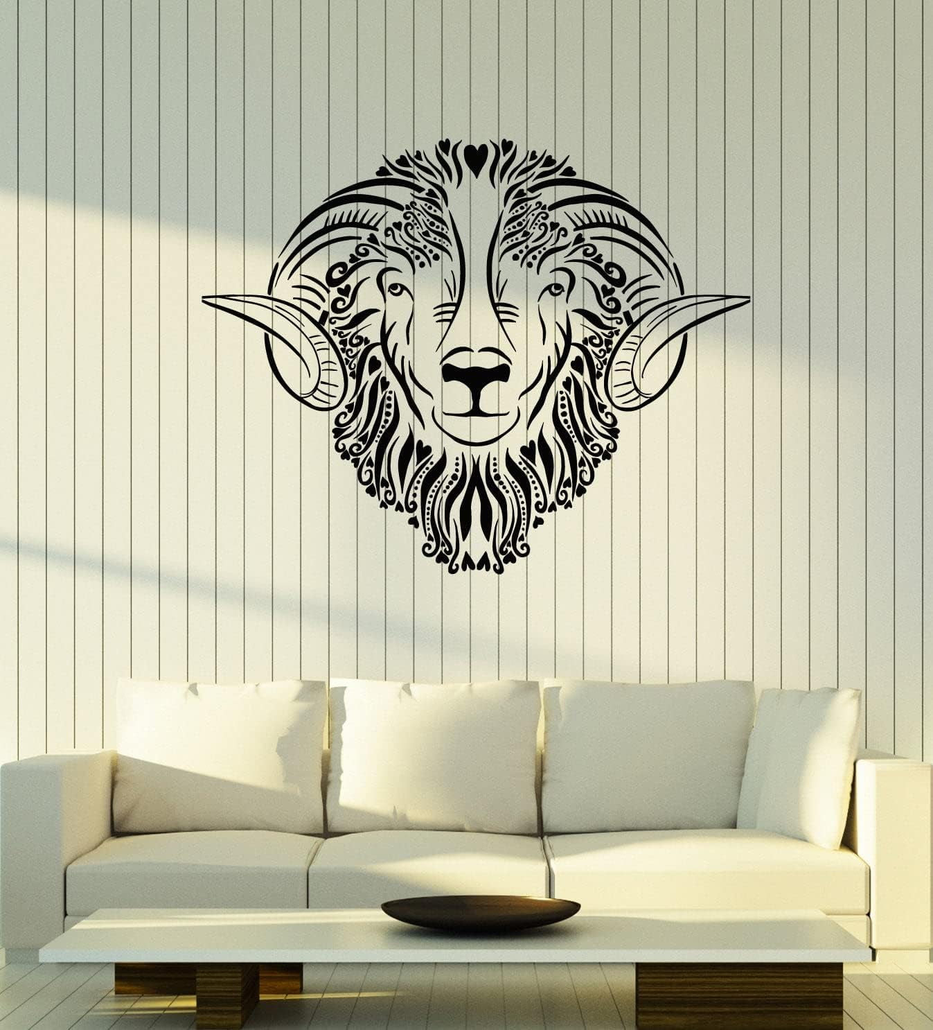 Vinyl Wall Decal Aries Symbol Sing Animal Head Stickers Mural Large ...