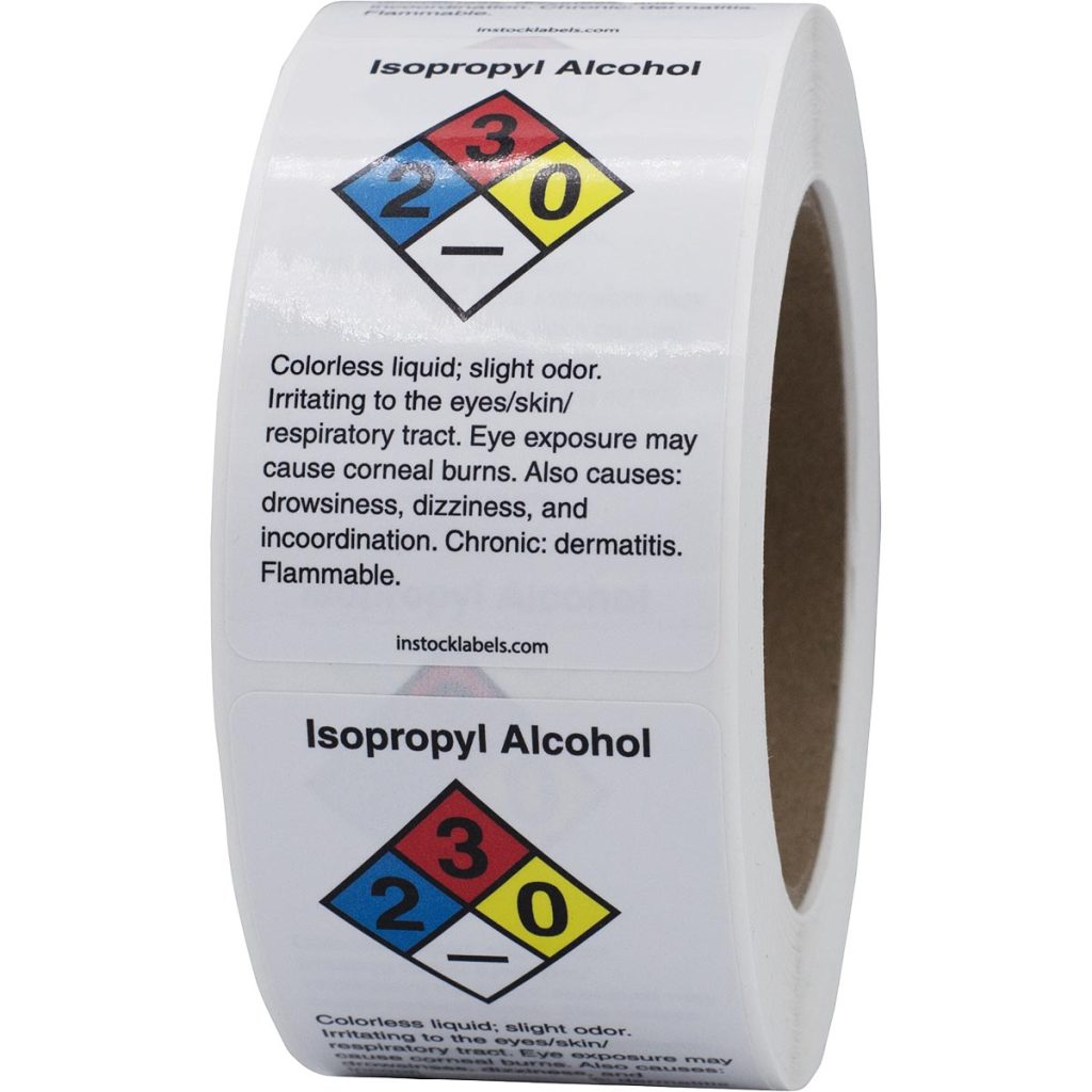 Isopropyl Alcohol Label