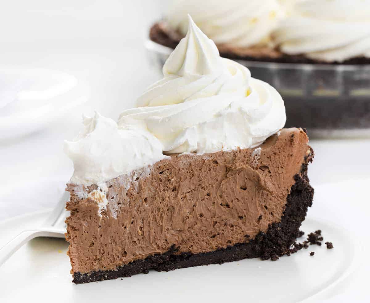 Slice of Bailey's Chocolate Cream Pie 