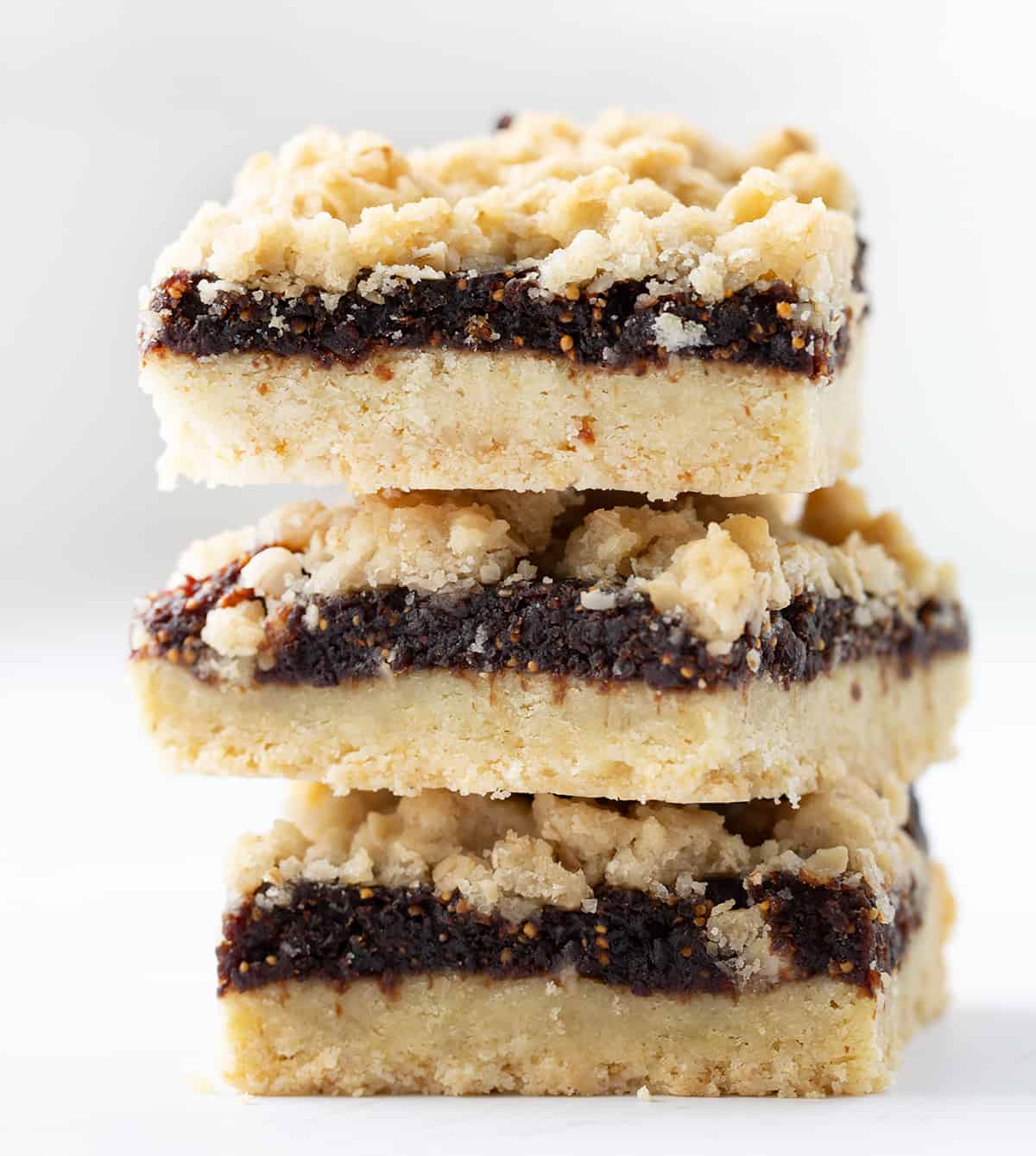 Stack of Fig Bars on a White Counter.