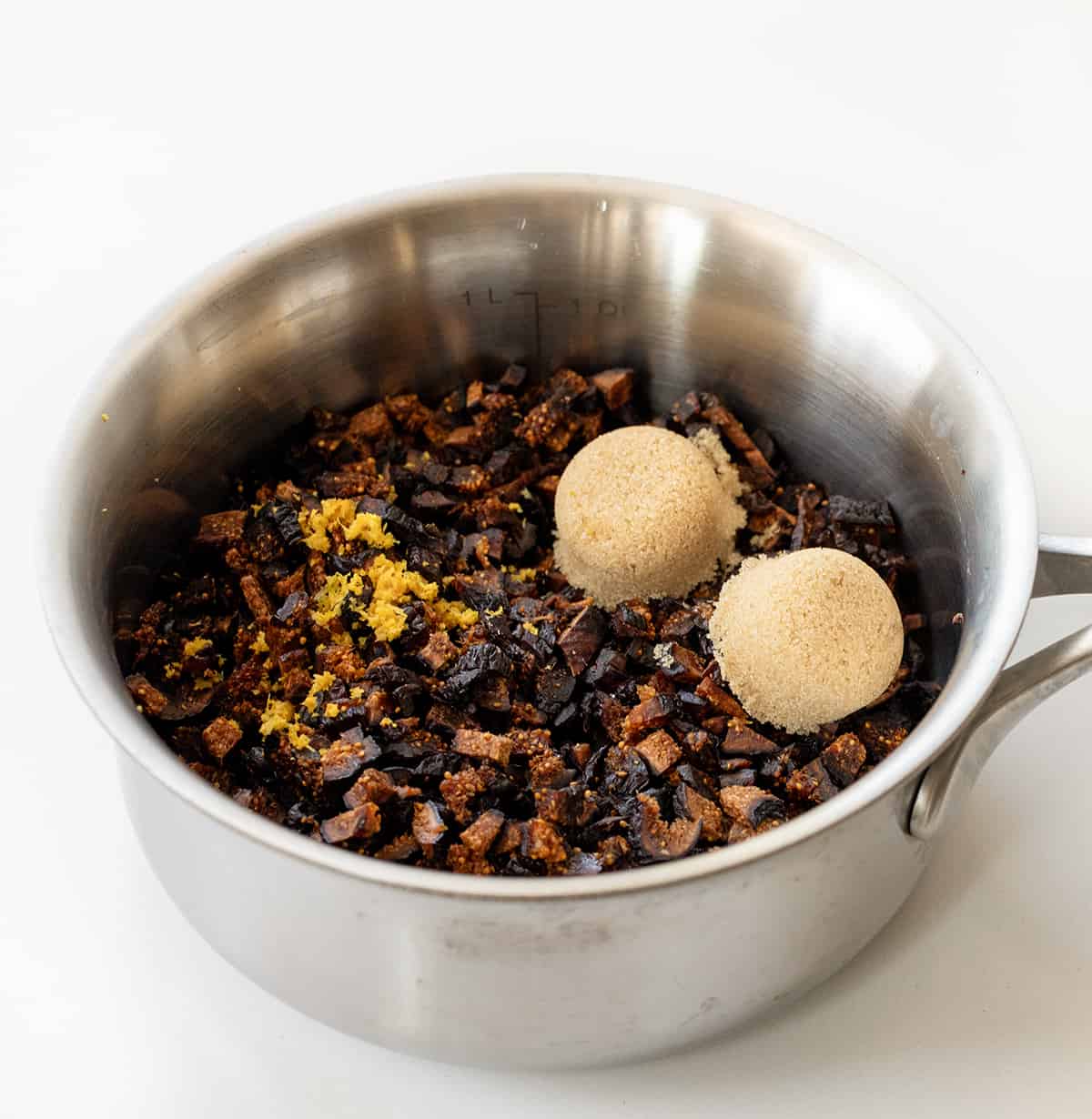 Making Fig Sauce for Fig Bars in a Saucepan.