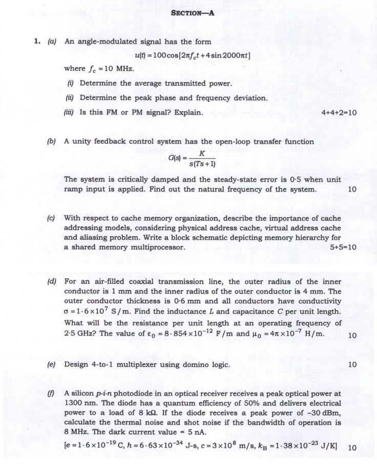 (Download) UPSC IES (Main) Exam Paper 2024 Electronics and