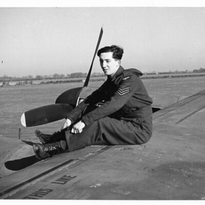 Airman on a Lancaster