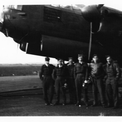 Six airmen and a Lancaster nose