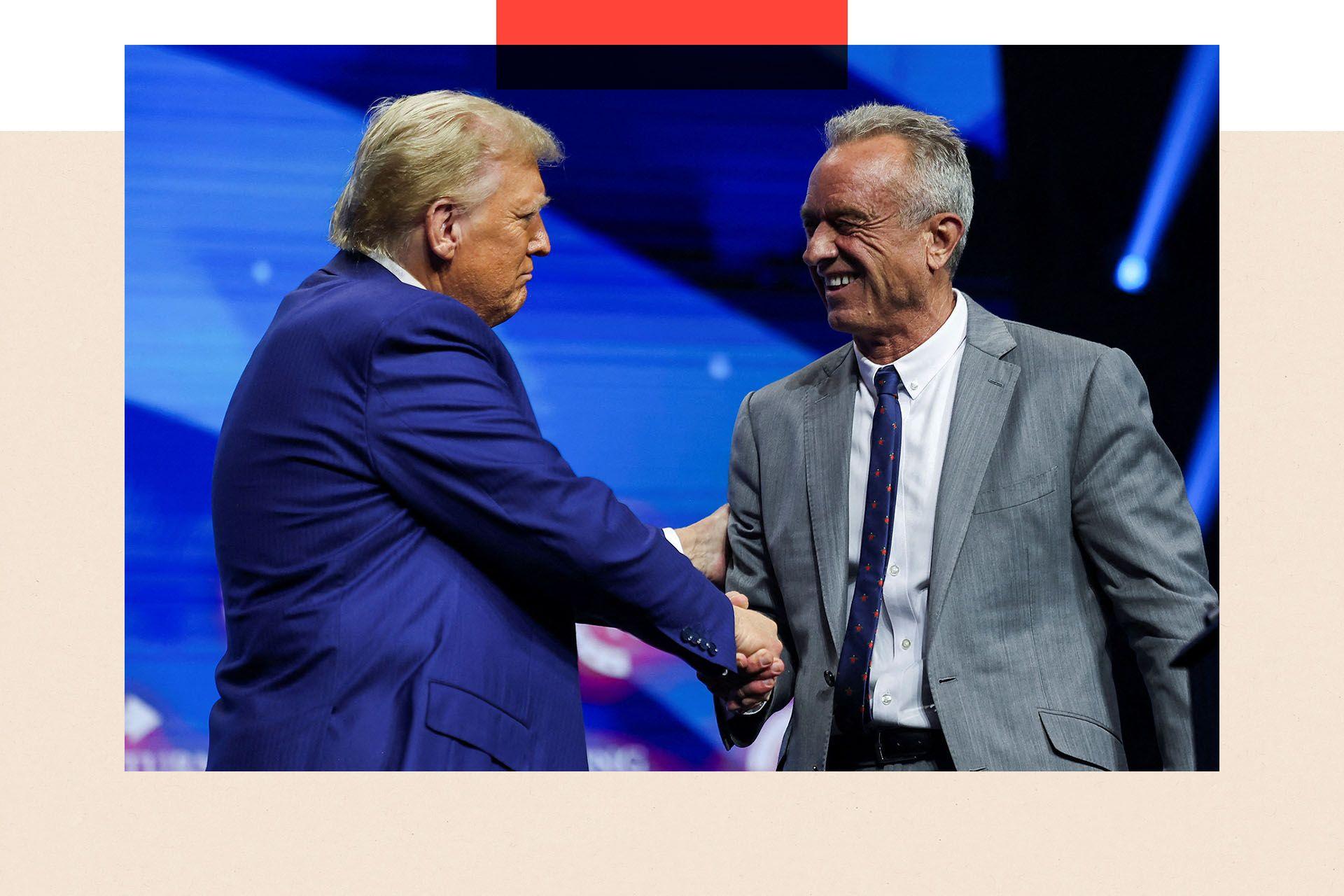 Robert F. Kennedy Jr. and Donald Trump shake hands