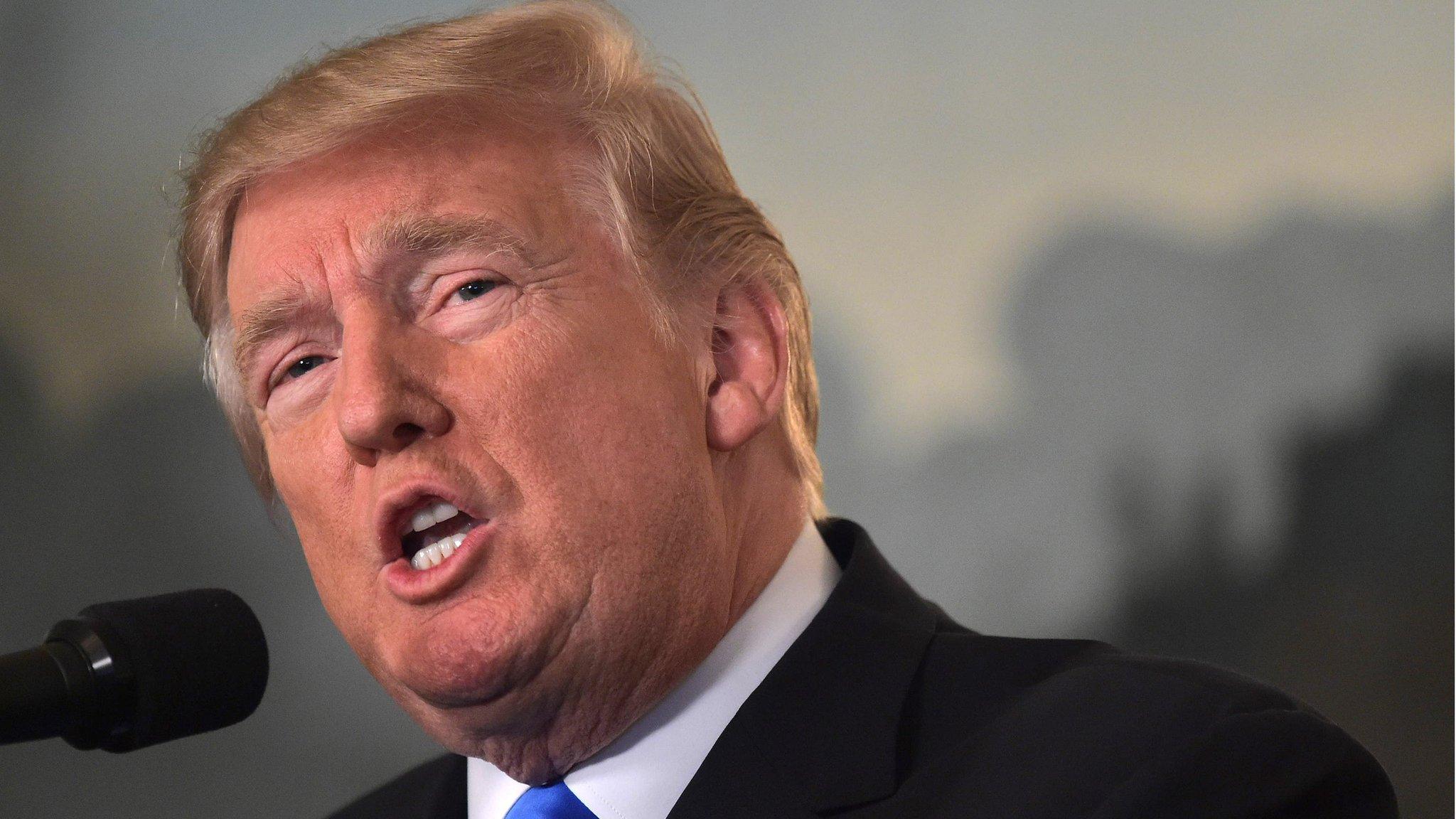 US President Donald Trump delivers a statement on Jerusalem from the Diplomatic Reception Room of the White House in Washington, DC on December 6, 2017