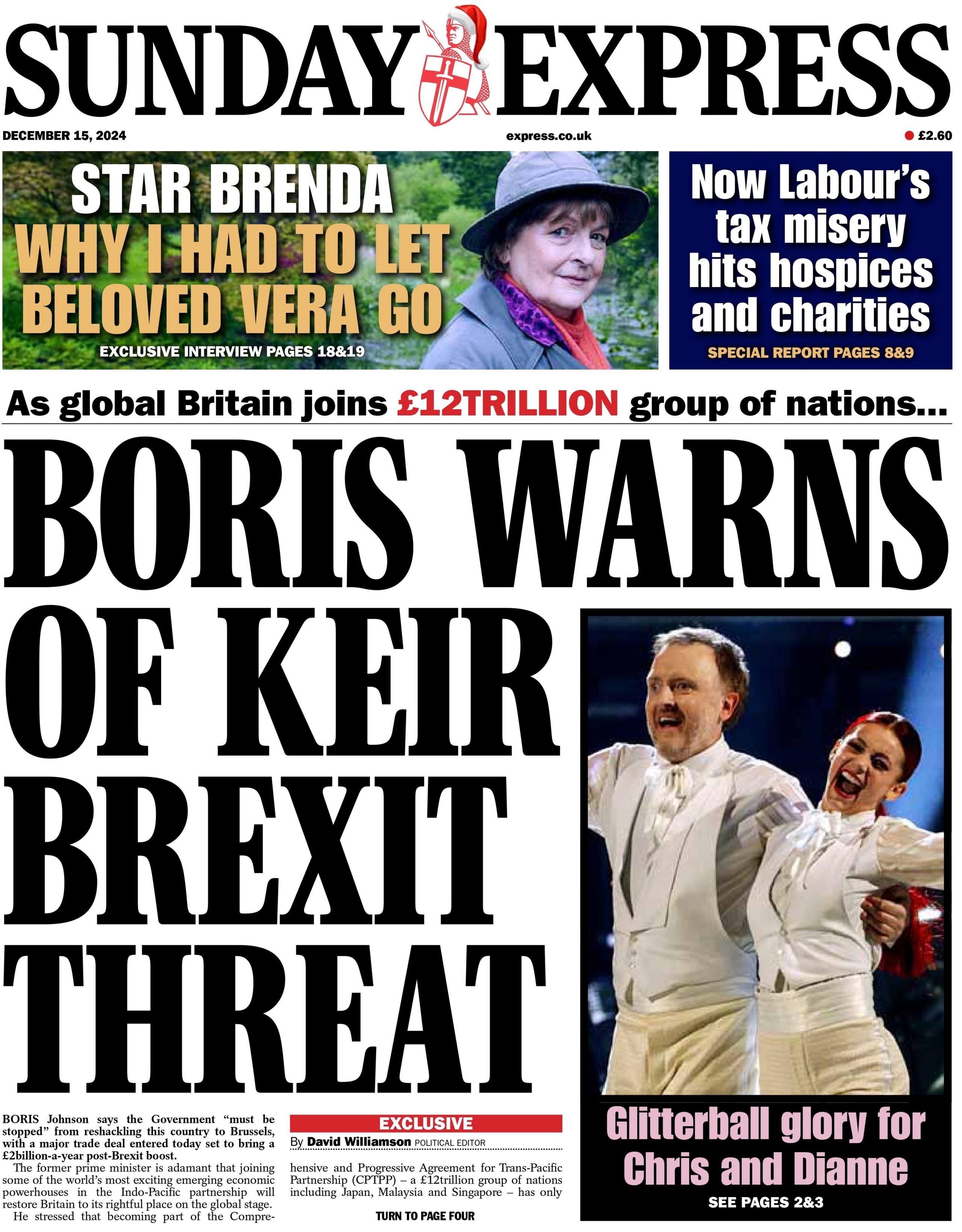 The Sunday Express front page with a lead story concerning Brexit.