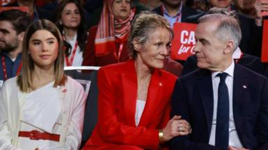 Mark Carney with his wife and daughter