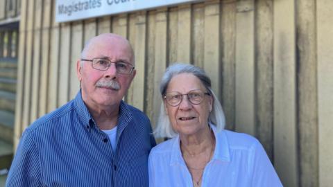 John Anderson and his wife Maggie outside Bradford Magistrates' Court