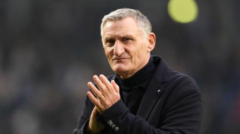 New West Brom boss Tony Mowbray applauds the fans