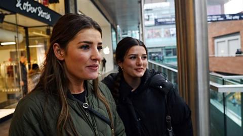 Boxing Day shopper Lorna and her sister seen in Liverpool's main shopping centre on Thursday